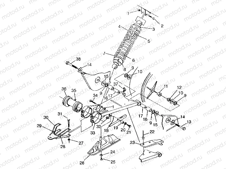 SWING ARM/SHOCK MOUNTING SWEDISH 4x4 400L S948140 (4926912691C001) | SWING ARM/SHOCK MOUNTING SWEDISH 4x4 400L S948140 (4926912691C001)