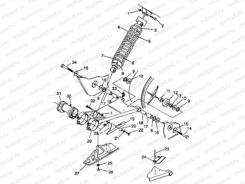 SWING ARM/SHOCK MOUNTING Trail Blazer W937221 (4924082408018A) | SWING ARM/SHOCK MOUNTING Trail Blazer W937221 (4924082408018A)