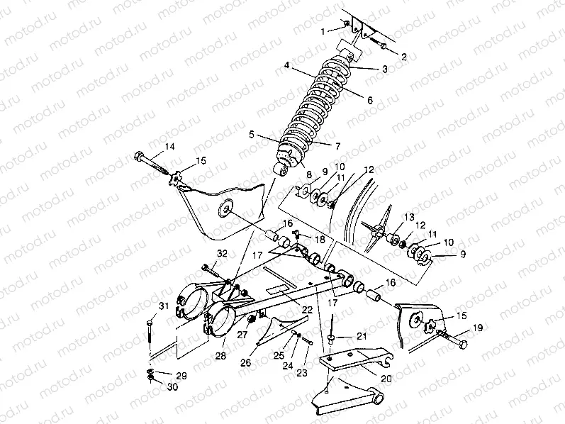 SWING ARM/SHOCK MOUNTING Trail Blazer W957221 (4930363036B009) | SWING ARM/SHOCK MOUNTING Trail Blazer W957221 (4930363036B009)