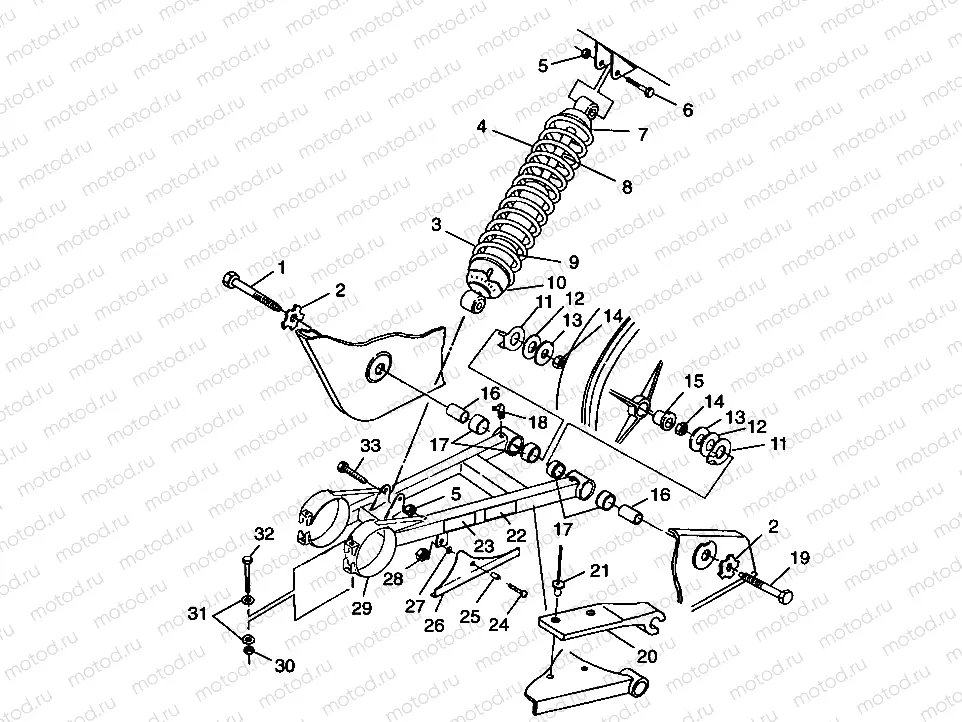 SWING ARM/SHOCK MOUNTING Trail Blazer W98BA25C (4945464546B009) | SWING ARM/SHOCK MOUNTING Trail Blazer W98BA25C (4945464546B009)