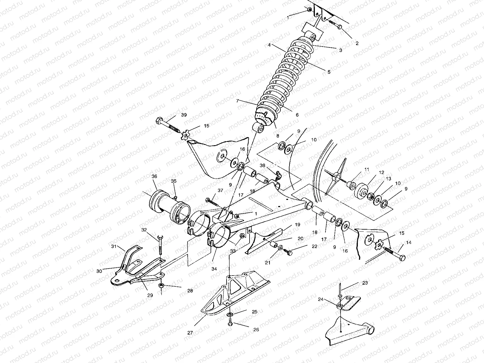SWING ARM/SHOCK MOUNTING - W937527 (4924022402b009) | SWING ARM/SHOCK MOUNTING - W937527 (4924022402b009)