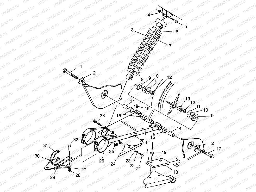 SWING ARM/SHOCK MOUNTING XPLORER 400L W969140 (4935983598C001) | SWING ARM/SHOCK MOUNTING XPLORER 400L W969140 (4935983598C001)