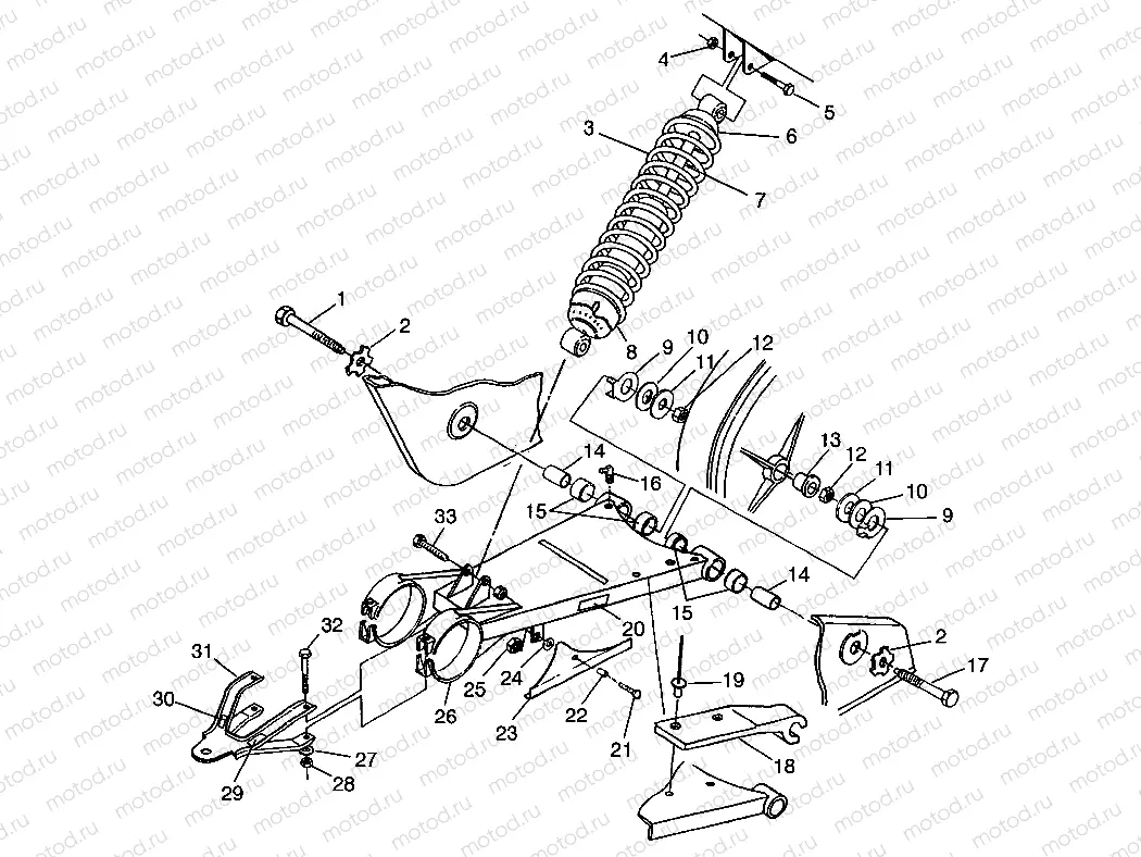 SWING ARM/SHOCK MOUNTING XPLORER 400L W97CC38C (4939753975C001) | SWING ARM/SHOCK MOUNTING XPLORER 400L W97CC38C (4939753975C001)