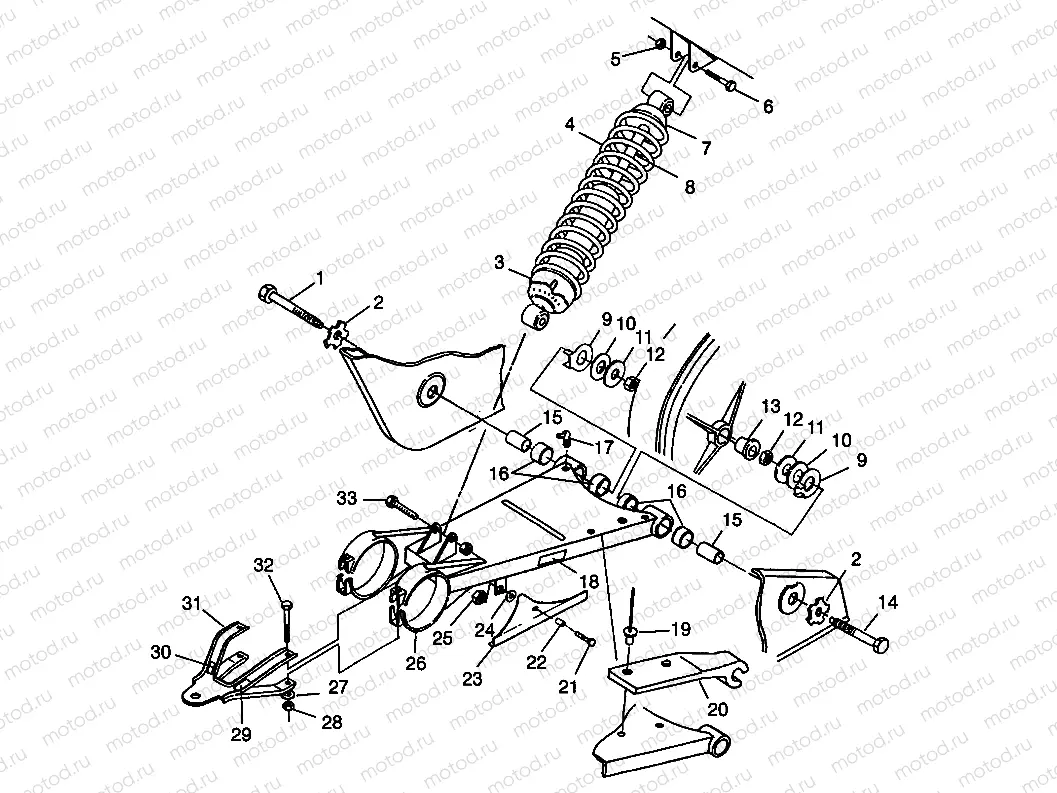 SWING ARM/SHOCK MOUNTING XPLORER 400L W98CC38C (4945414541C001) | SWING ARM/SHOCK MOUNTING XPLORER 400L W98CC38C (4945414541C001)