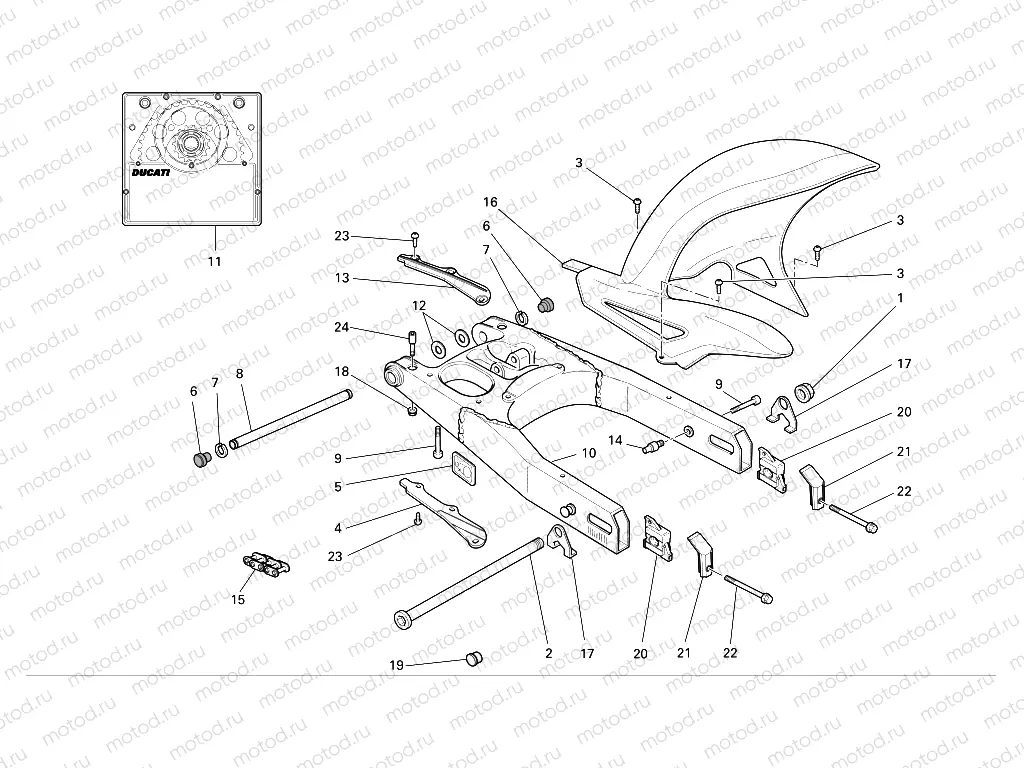 SWINGARM AND CHAIN