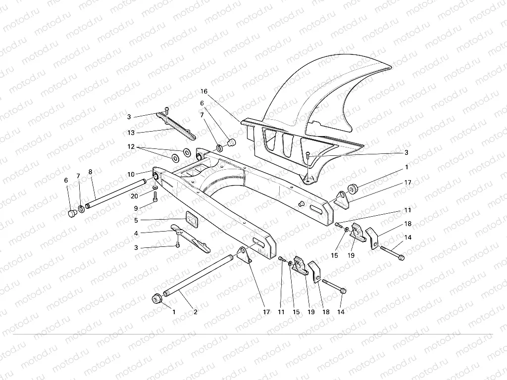 SWINGARM AND DRIVE CHAIN