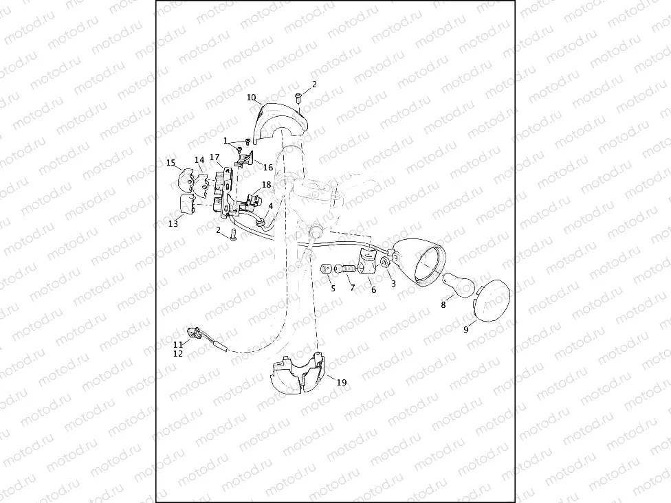 SWITCHES, HANDLEBAR AND TURN SIGNALS, LEFT, FRONT