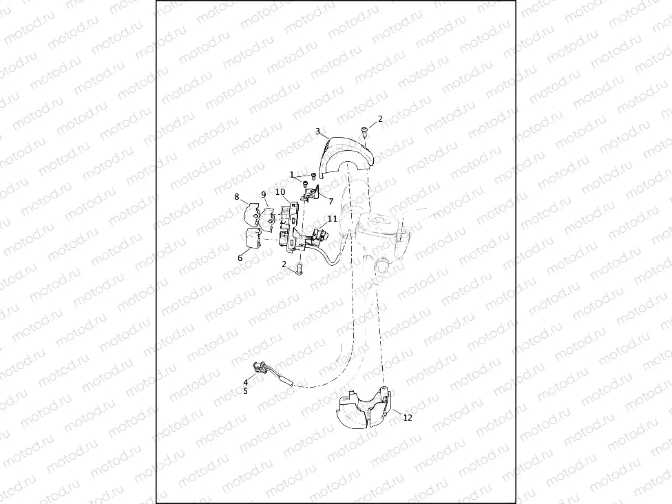SWITCHES, HANDLEBAR AND TURN SIGNALS, LEFT, FRONT