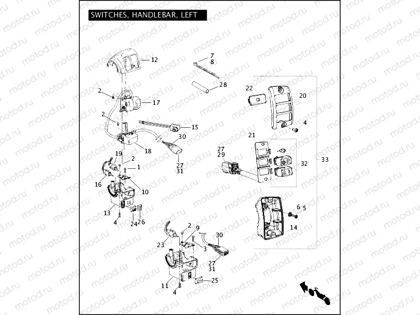 SWITCHES, HANDLEBAR, LEFT