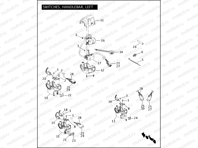 SWITCHES, HANDLEBAR, LEFT