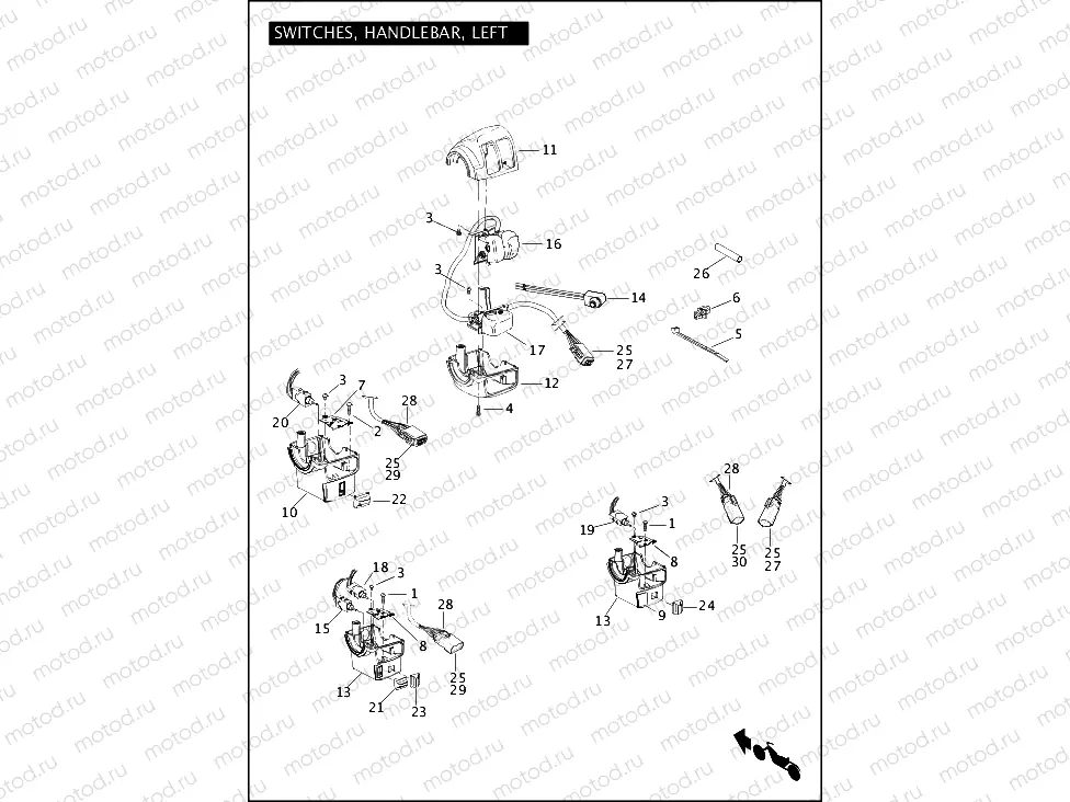 SWITCHES, HANDLEBAR, LEFT