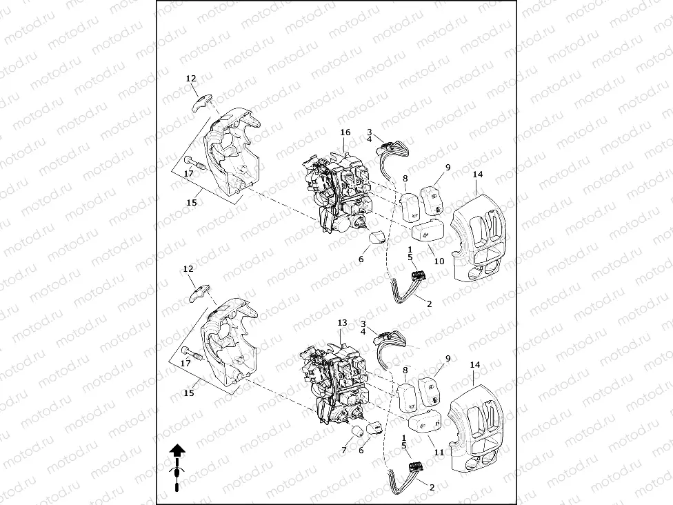 SWITCHES, HANDLEBAR, LEFT - EXCEPT FLHRXS