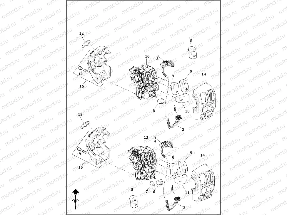 SWITCHES, HANDLEBAR, LEFT - EXCEPT FLHRXS