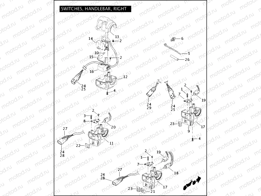 SWITCHES, HANDLEBAR, RIGHT