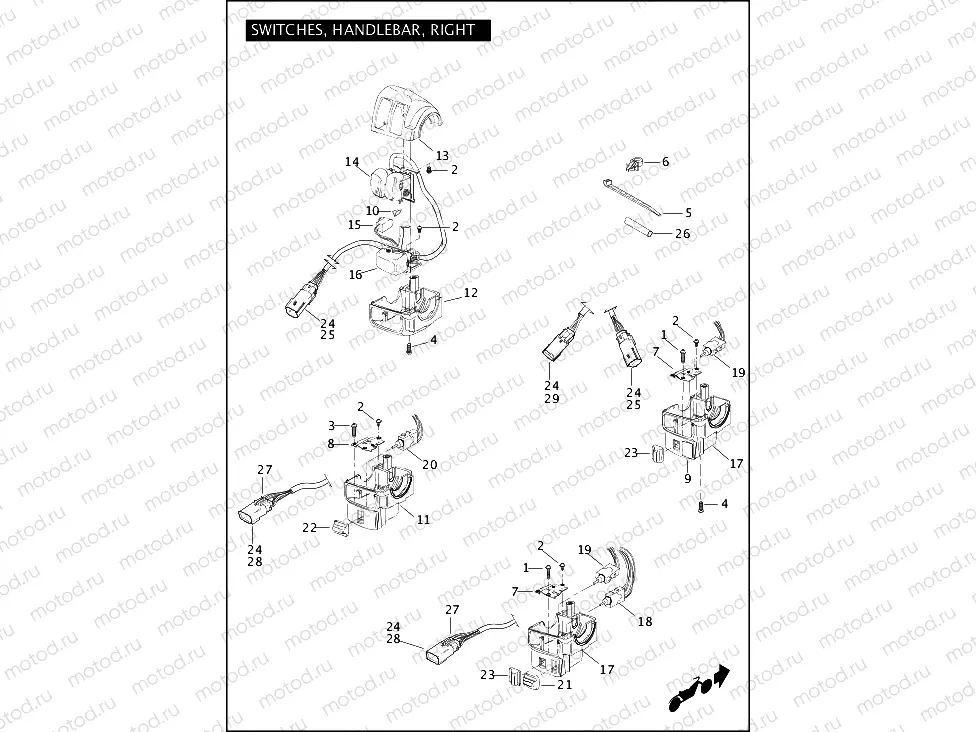 SWITCHES, HANDLEBAR, RIGHT