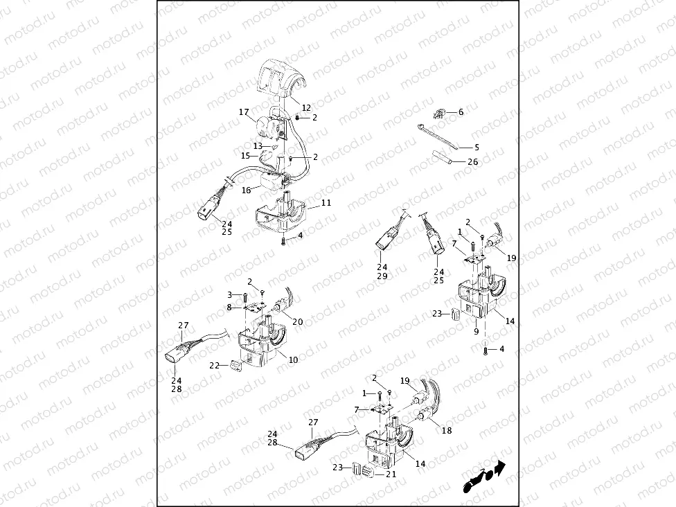 SWITCHES, HANDLEBAR, RIGHT