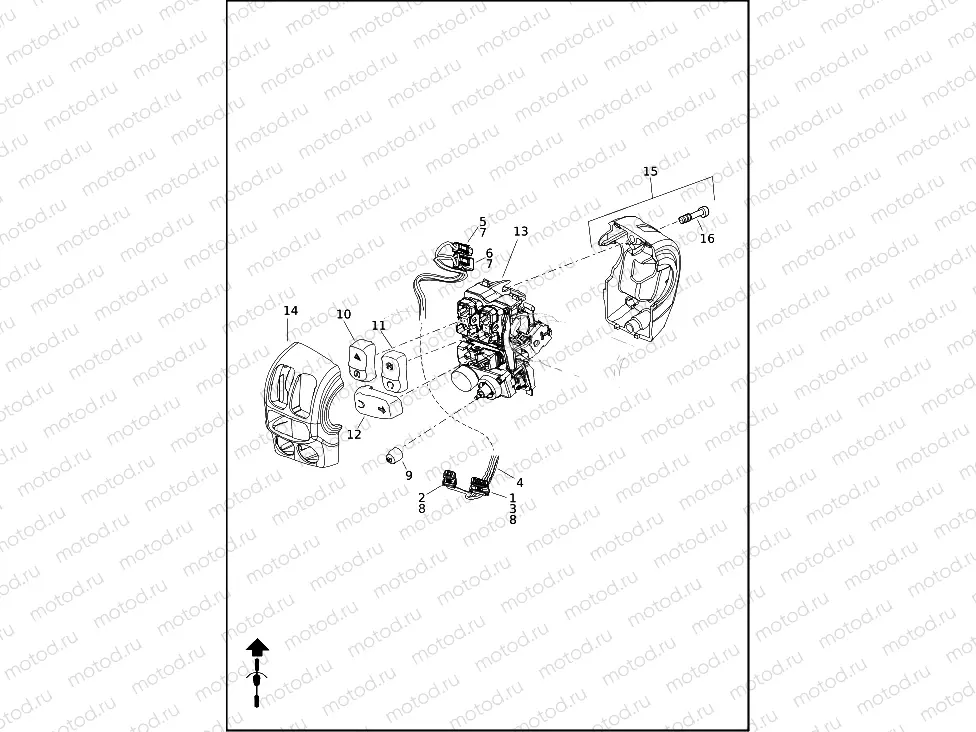 SWITCHES, HANDLEBAR, RIGHT - EXCEPT FLHRXS (1 OF 2)