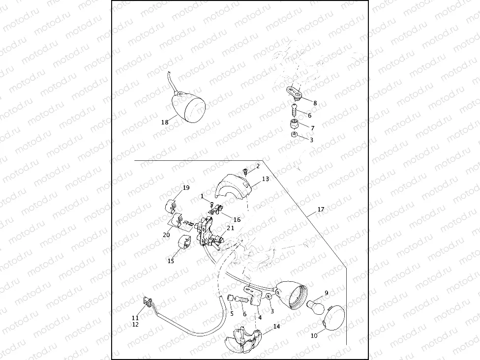 SWITCHES, HANDLEBAR & TURN SIGNALS, LEFT, FRONT