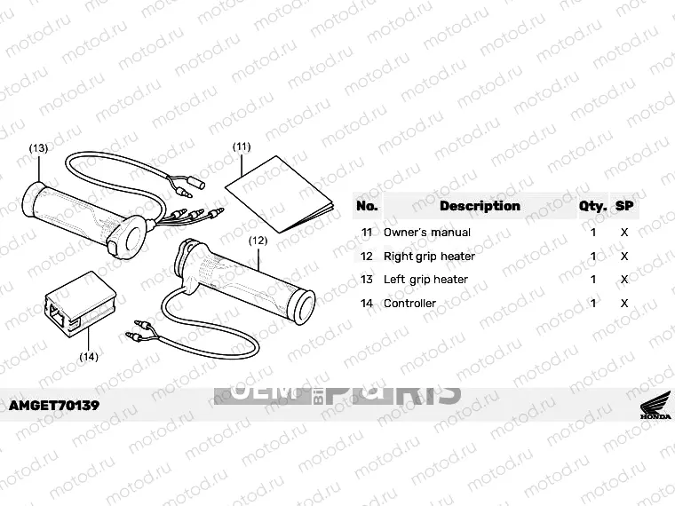 T70-21-19 KIT,GRIP HEATER(12A-TYPE)