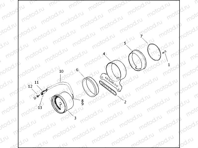 TACHOMETER AND BRACKET - FLHPI & FLHPEI
