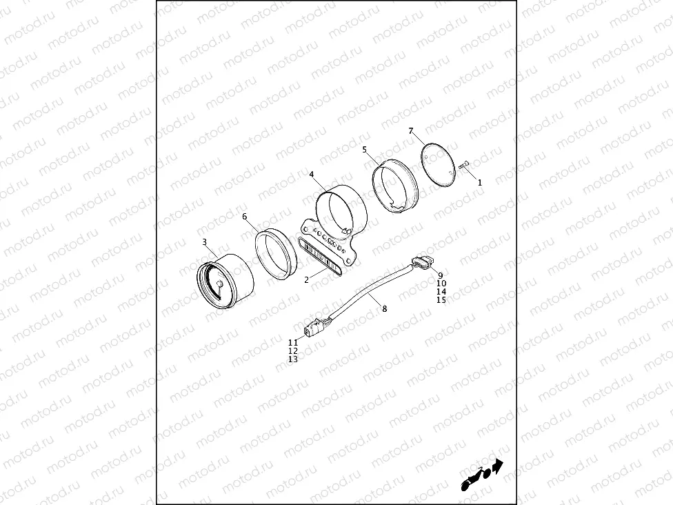 TACHOMETER & BRACKET - FLHP