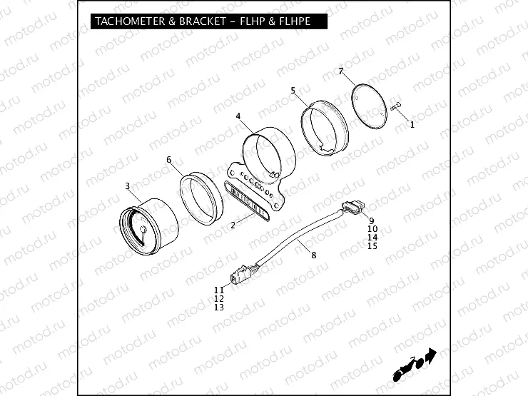 TACHOMETER & BRACKET - FLHP & FLHPE