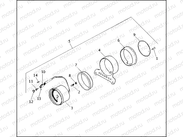 TACHOMETER & BRACKET - FLHP/FLHPI