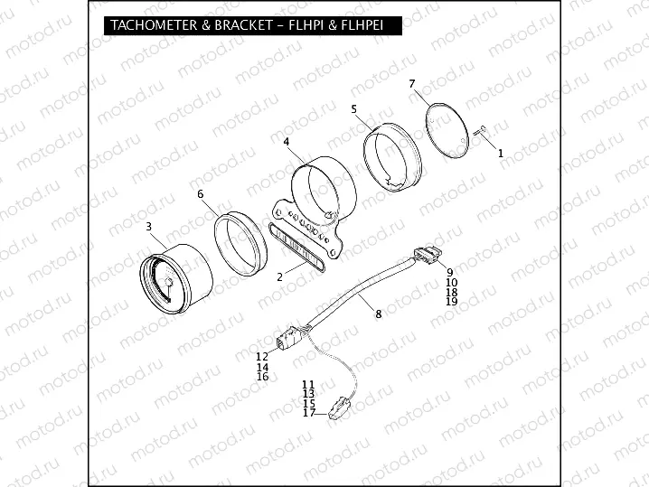 TACHOMETER & BRACKET - FLHPI & FLHPEI