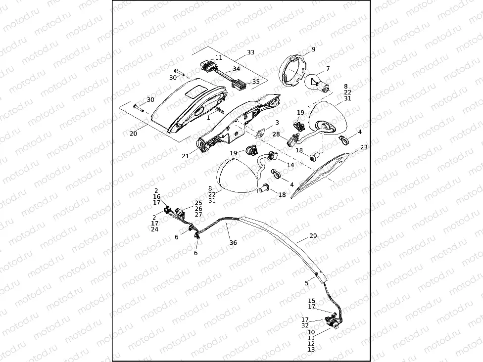 TAIL LAMP AND TURN SIGNALS - FXLRST