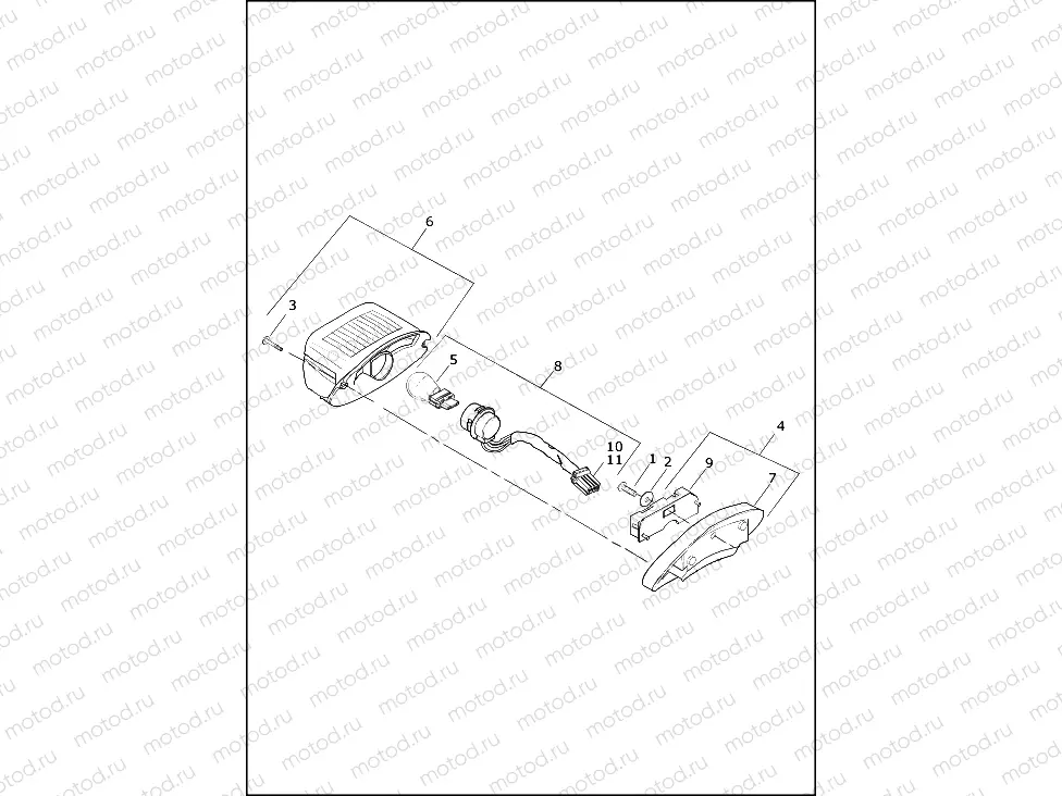 TAIL LAMP AND TURN SIGNALS, REAR - FLHTCUTG -DOMESTIC