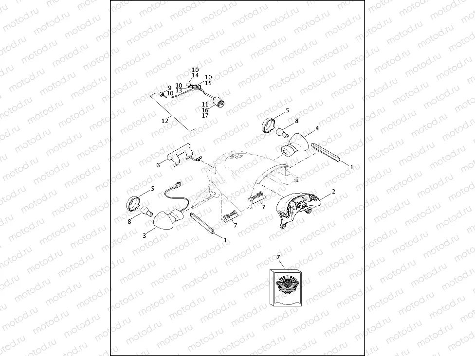 TAIL LAMP AND TURN SIGNALS, REAR - XG500, XG750