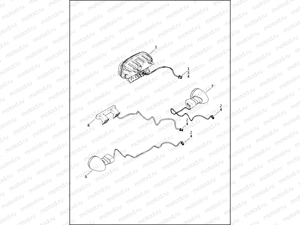 TAIL LAMP AND TURN SIGNALS, REAR - XG750A