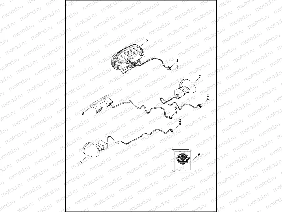 TAIL LAMP AND TURN SIGNALS, REAR - XG750A