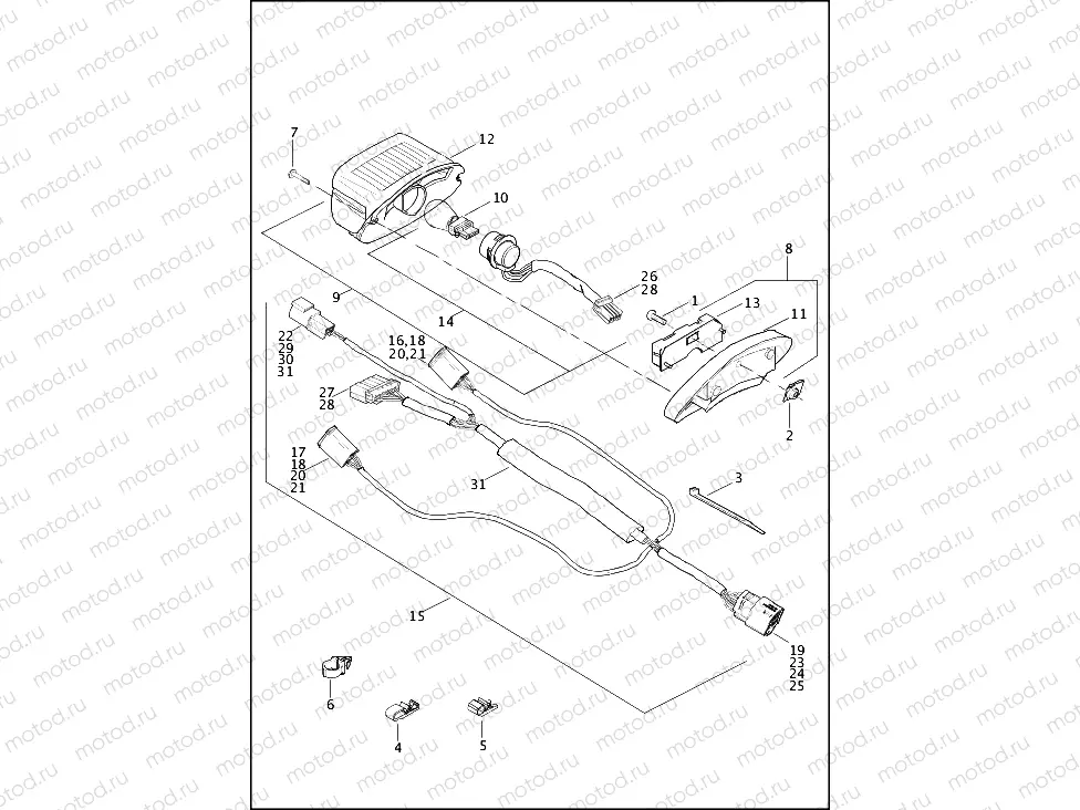 TAIL LAMP (CANADA, HDI, ENGLAND, JAPAN & AUSTRALIA)