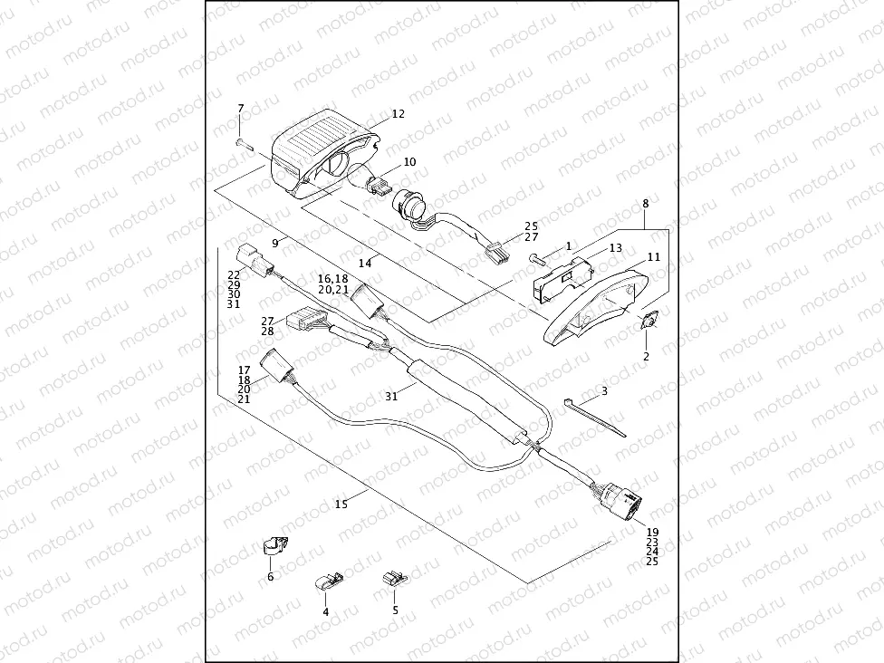 TAIL LAMP (CANADA, HDI, ENGLAND, JAPAN & AUSTRALIA)