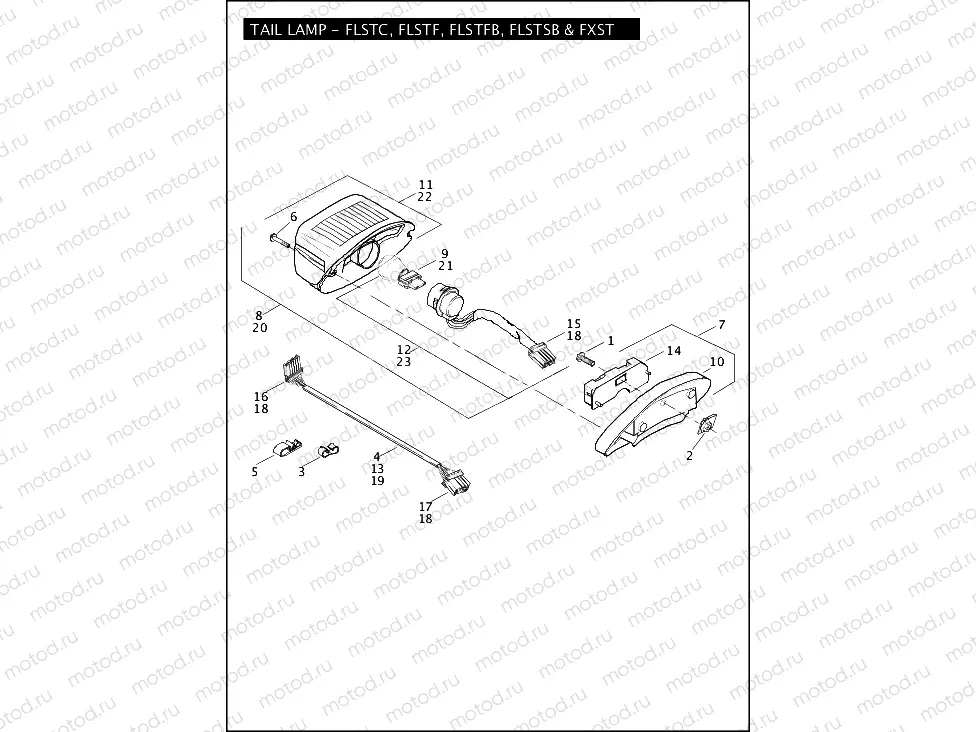 TAIL LAMP - FLSTC, FLSTF, FLSTFB, FLSTSB & FXST