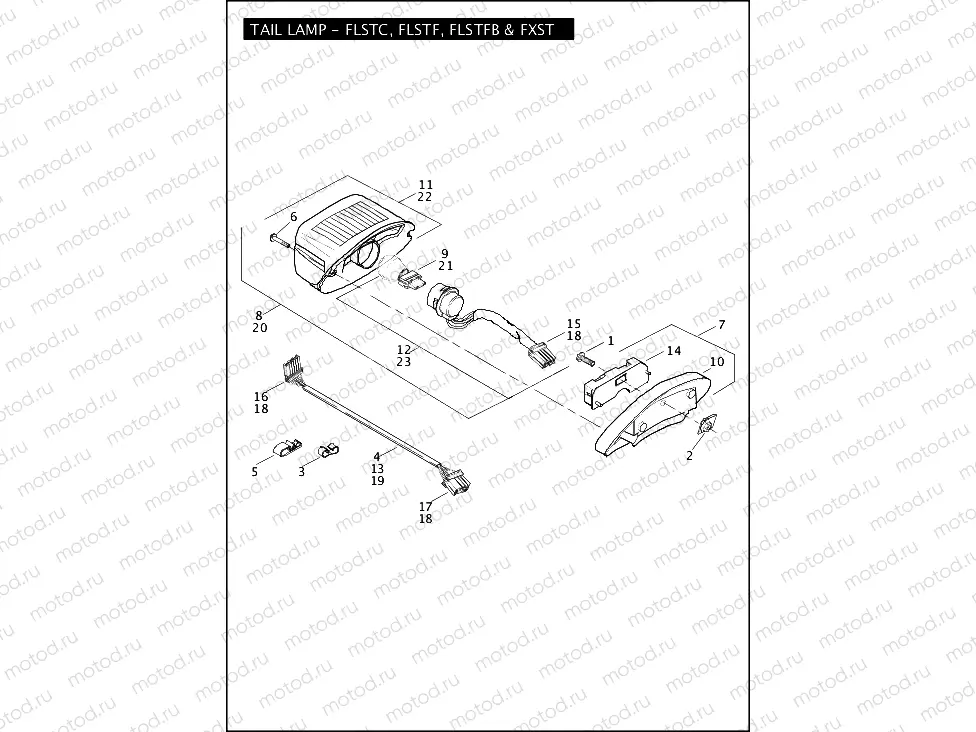 TAIL LAMP - FLSTC, FLSTF, FLSTFB & FXST
