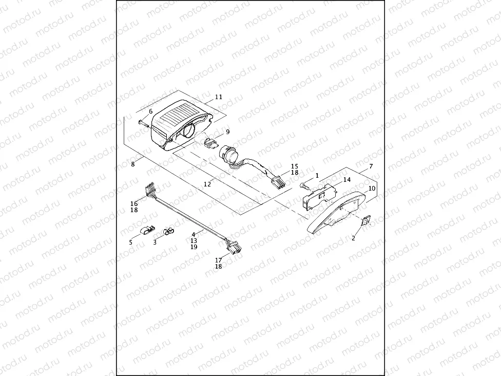 TAIL LAMP - FLSTC, FLSTF, FLSTFB & FXST