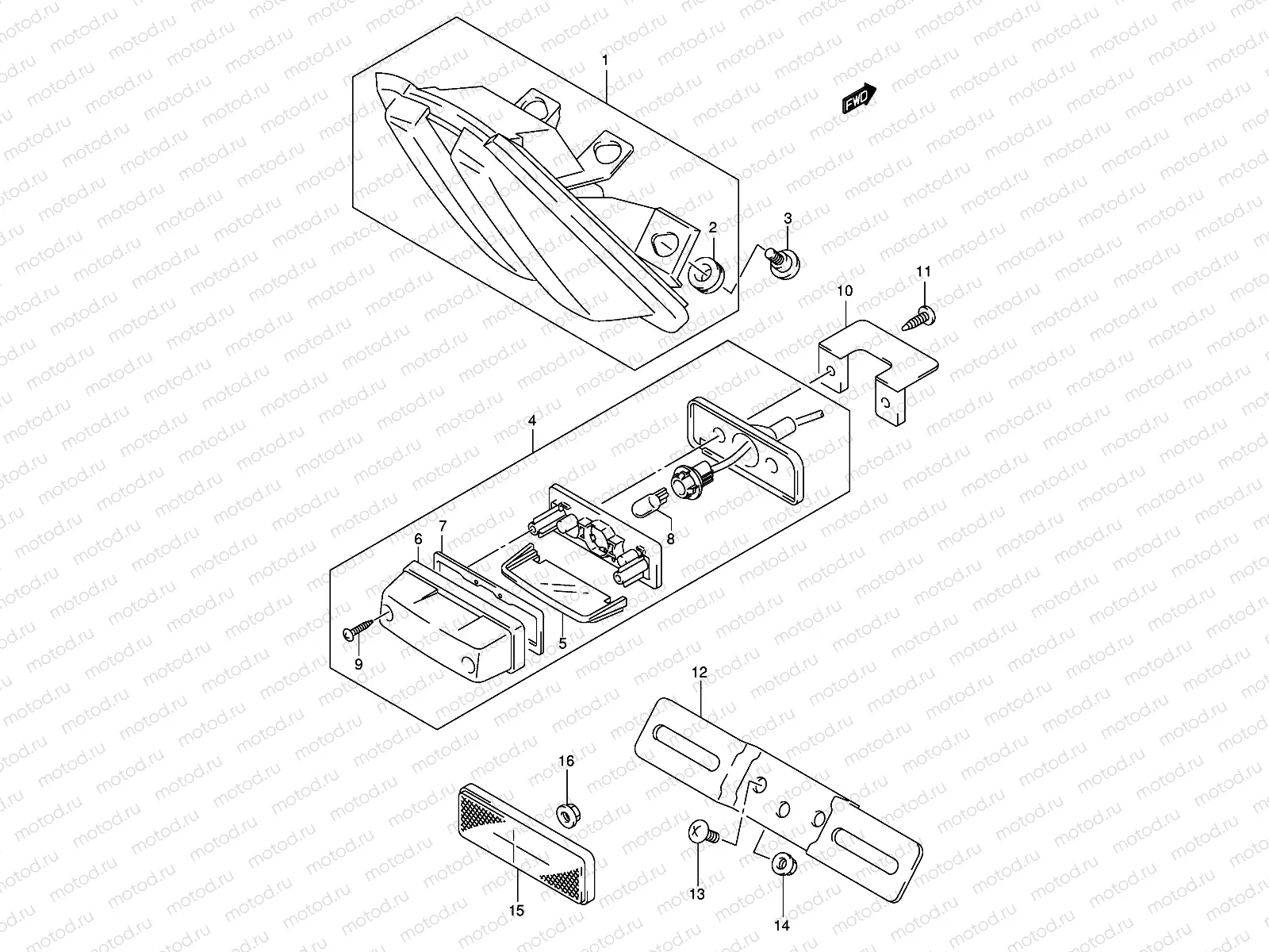 TAIL LAMP (SV1000K3/K4/K5/U1K3/U1K4/U1K5/U2K3/U2K4/U2K5)