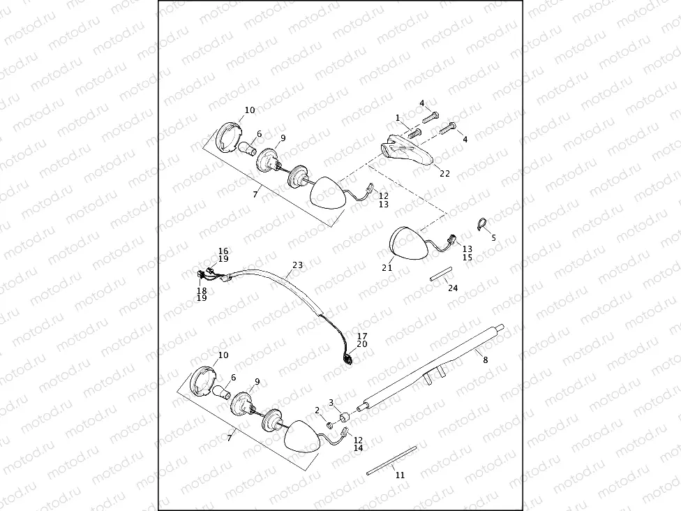 TAIL LAMPS AND TURN SIGNALS, REAR - XL1200CX, XL1200T