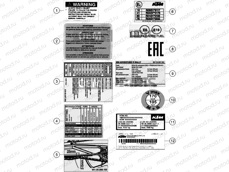 TECHNIC INFORMATION STICKER