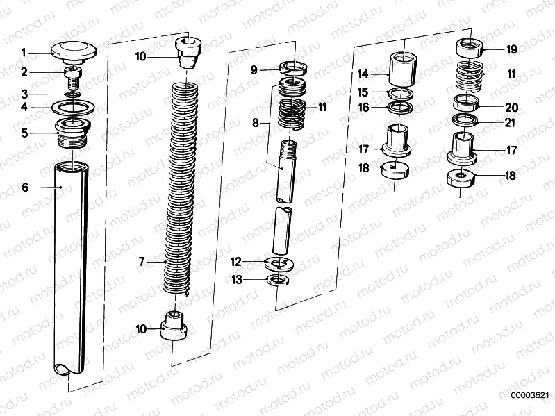 Telescope fork tube/absorber/spring