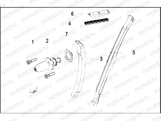 TENSIONER AND CHAIN GUIDES