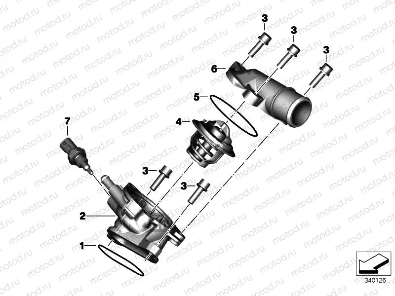 THERMOSTAT HOUSING WITH THERMOSTAT
