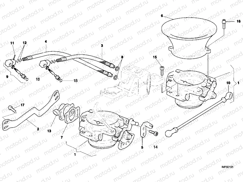 THROTTLE BODY 996RS AMA » INTAKE, CARBURETTOR