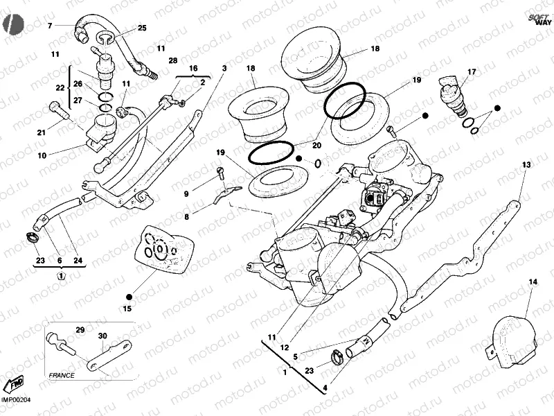 THROTTLE BODY » INTAKE, CARBURETTOR