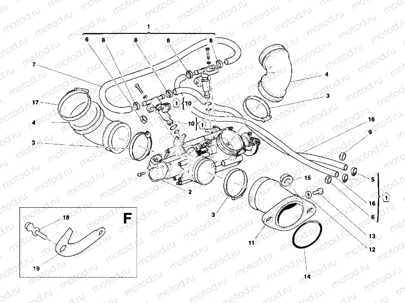 THROTTLE BODY » INTAKE, CARBURETTOR