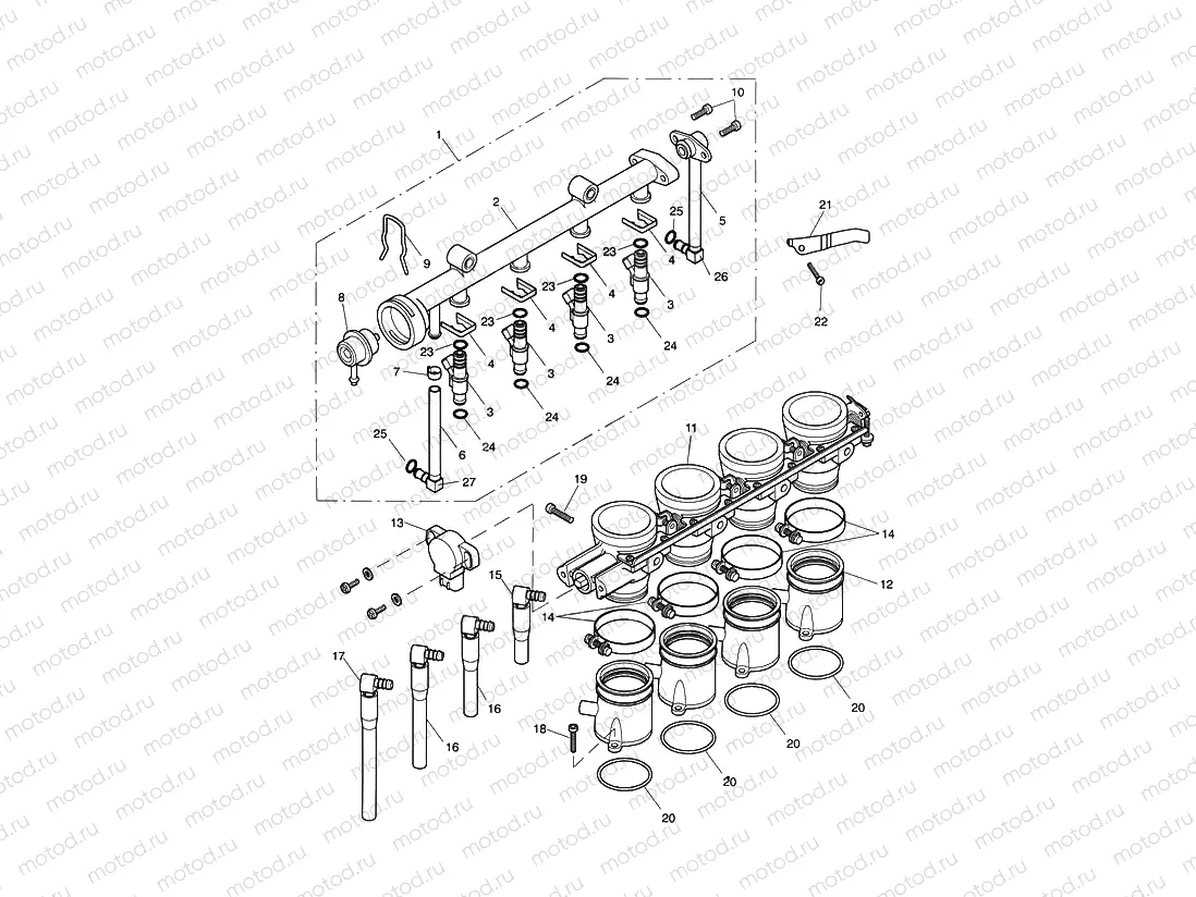 Throttles, Injector & Fuel Rail
