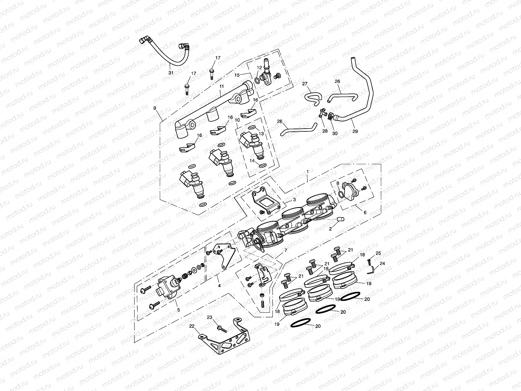 Throttles, Injectors, Fuel Rail