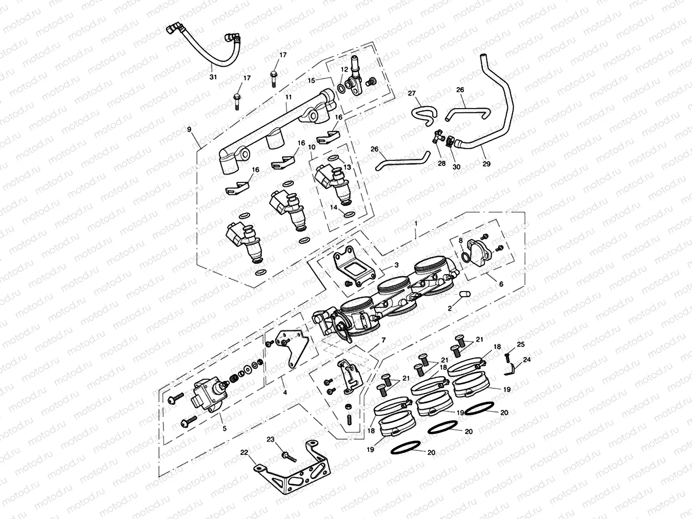 Throttles, Injectors, Fuel Rail